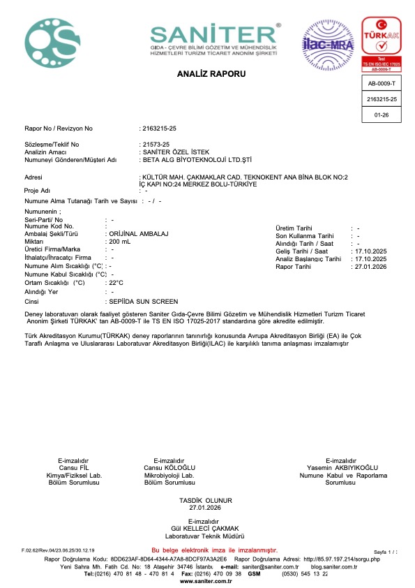 Raf Ömrü Testi (45°C/90 Gün)
